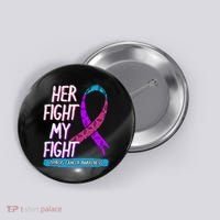 Thyroid Cancer Awareness Ribbon Endocrinologist Gift Idea Button thumb 0