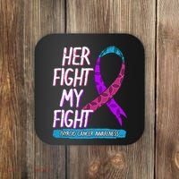 Thyroid Cancer Awareness Ribbon Endocrinologist Gift Idea Coaster thumb 0