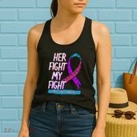 Thyroid Cancer Awareness Ribbon Endocrinologist Gift Idea Women's Tank Top thumb 2