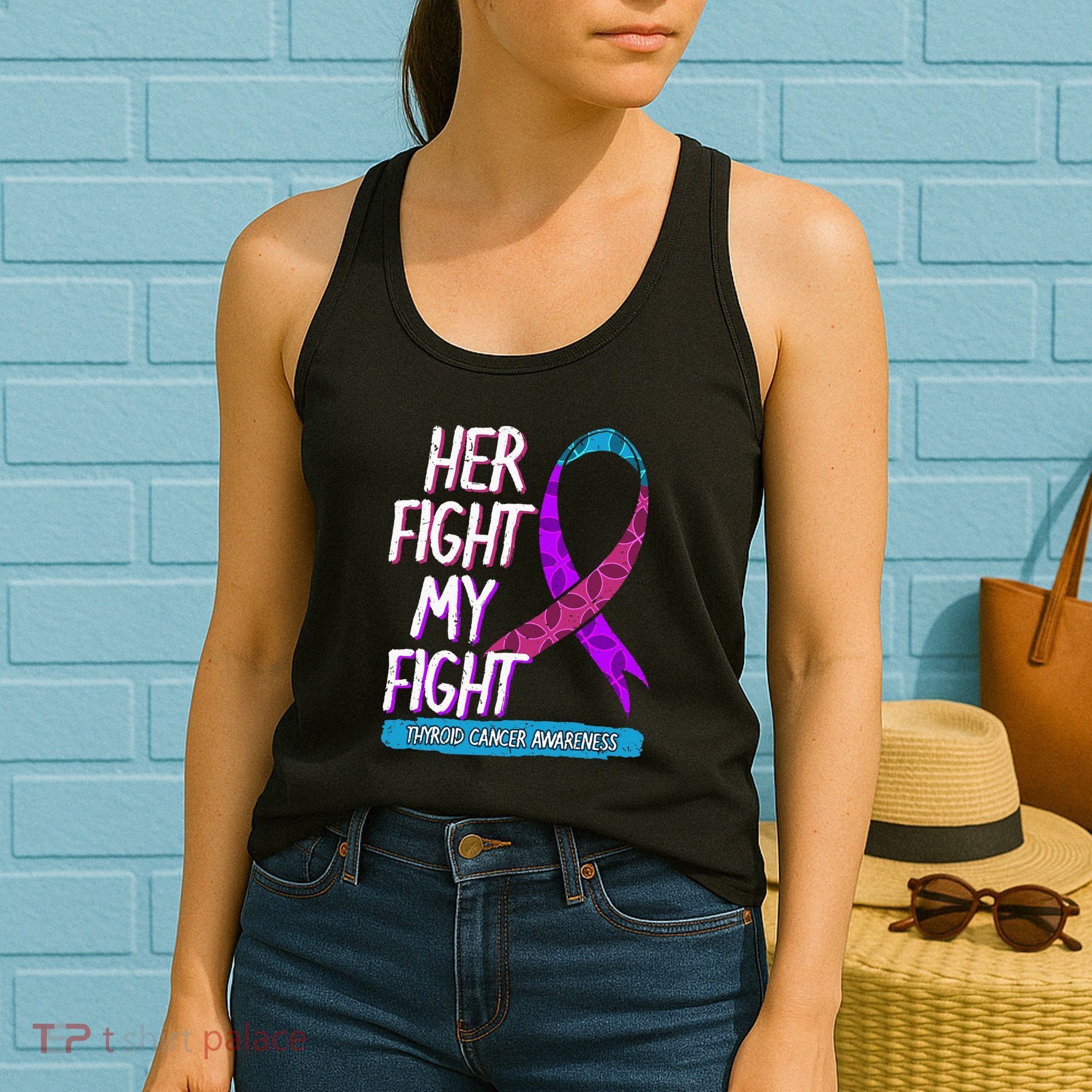 Thyroid Cancer Awareness Ribbon Endocrinologist Gift Idea Women's Tank Top
