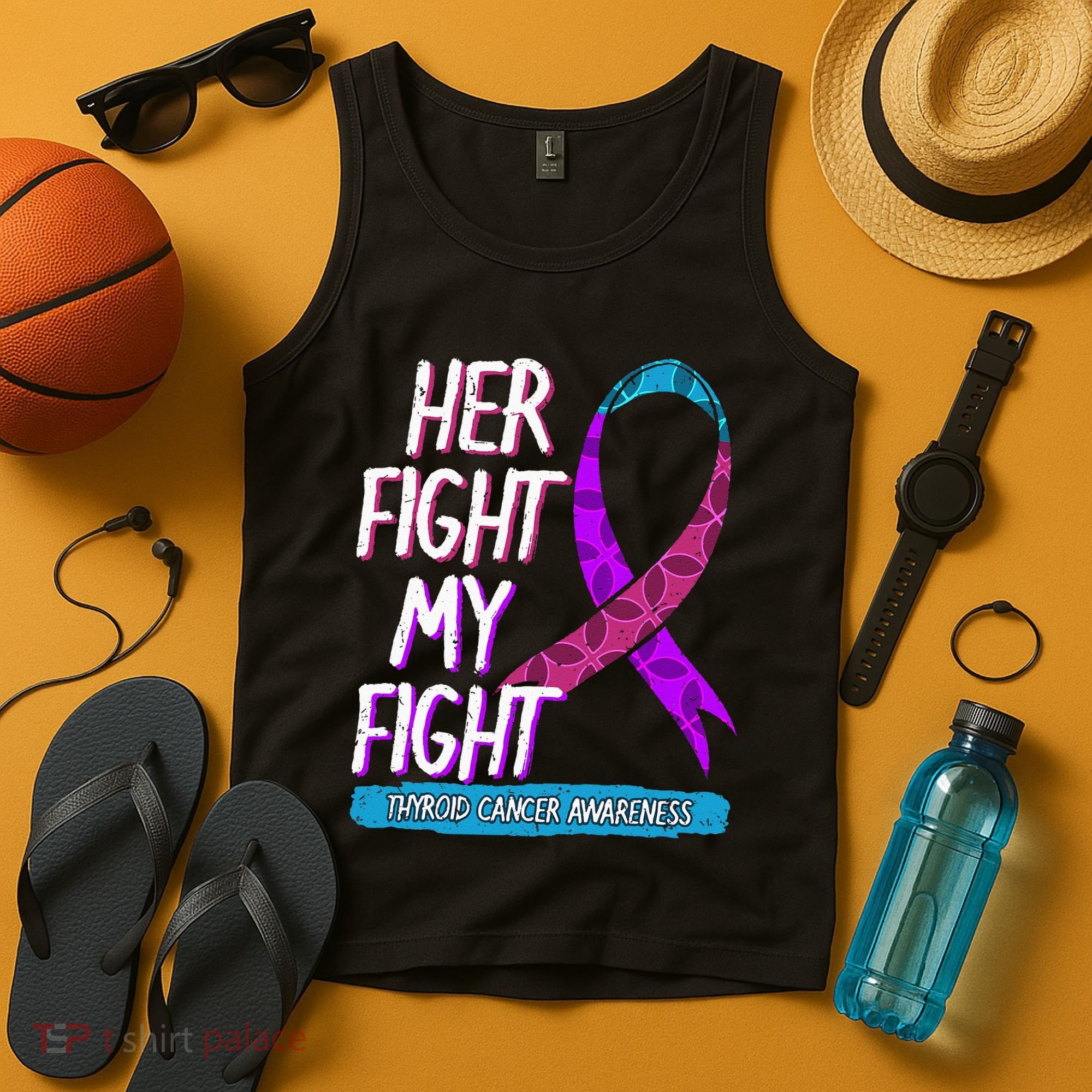 Thyroid Cancer Awareness Ribbon Endocrinologist Gift Idea Tank Top