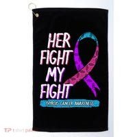 Thyroid Cancer Awareness Ribbon Endocrinologist Gift Idea Golf Towel thumb 0