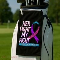 Thyroid Cancer Awareness Ribbon Endocrinologist Gift Idea Golf Towel thumb 2
