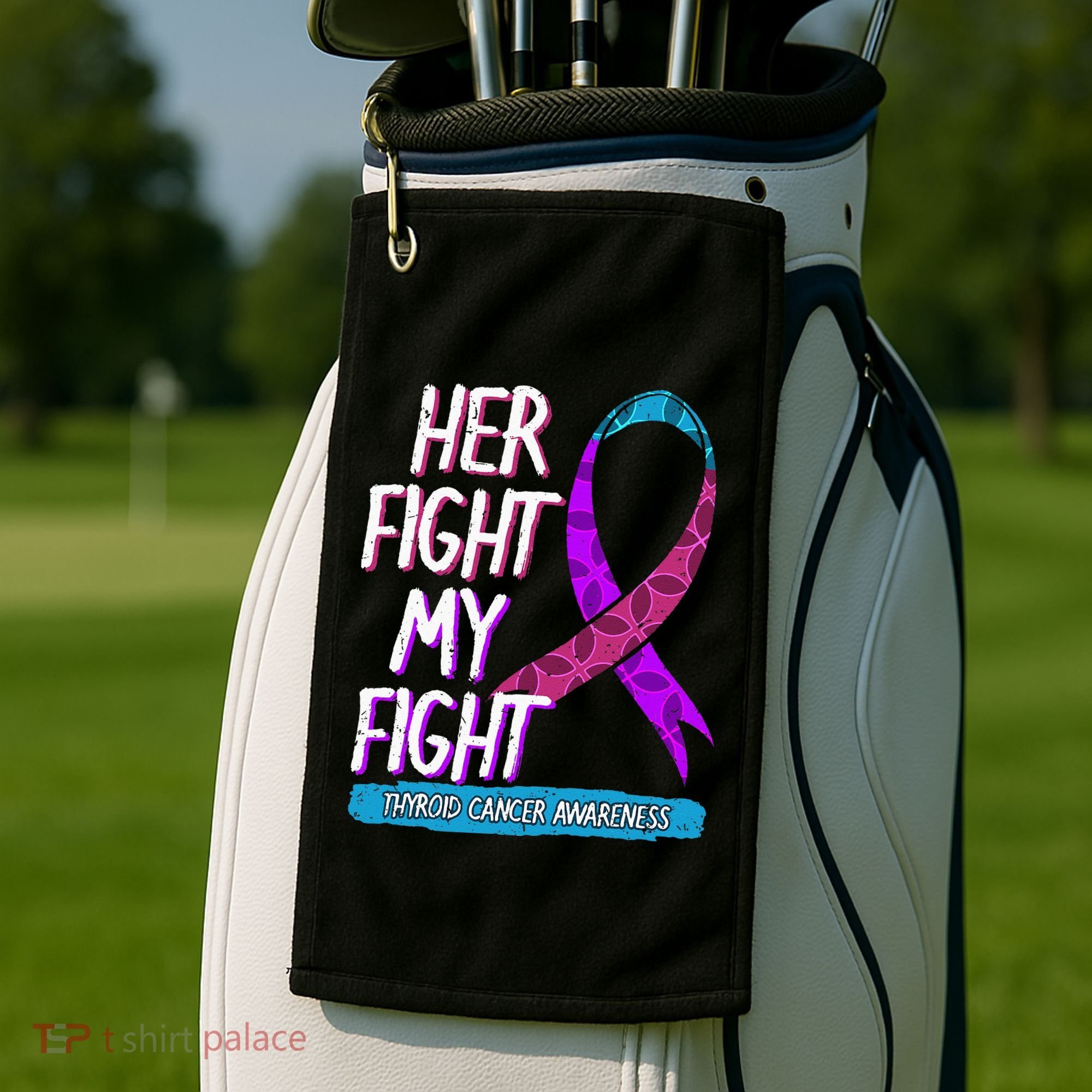 Thyroid Cancer Awareness Ribbon Endocrinologist Gift Idea Golf Towel