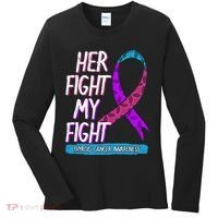 Thyroid Cancer Awareness Ribbon Endocrinologist Gift Idea Women's Long Sleeve Shirt thumb 0