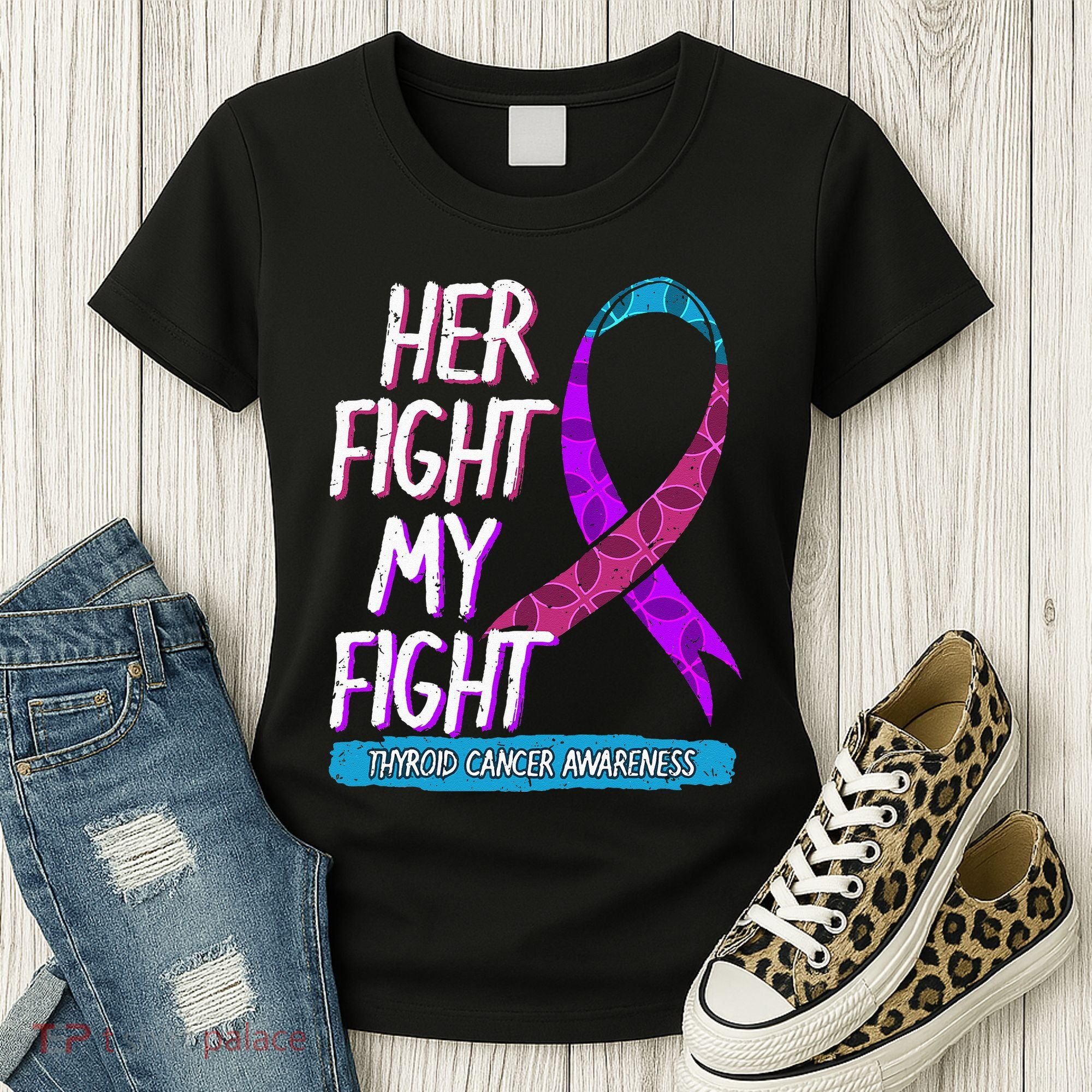 Thyroid Cancer Awareness Ribbon Endocrinologist Gift Idea Women's T-Shirt