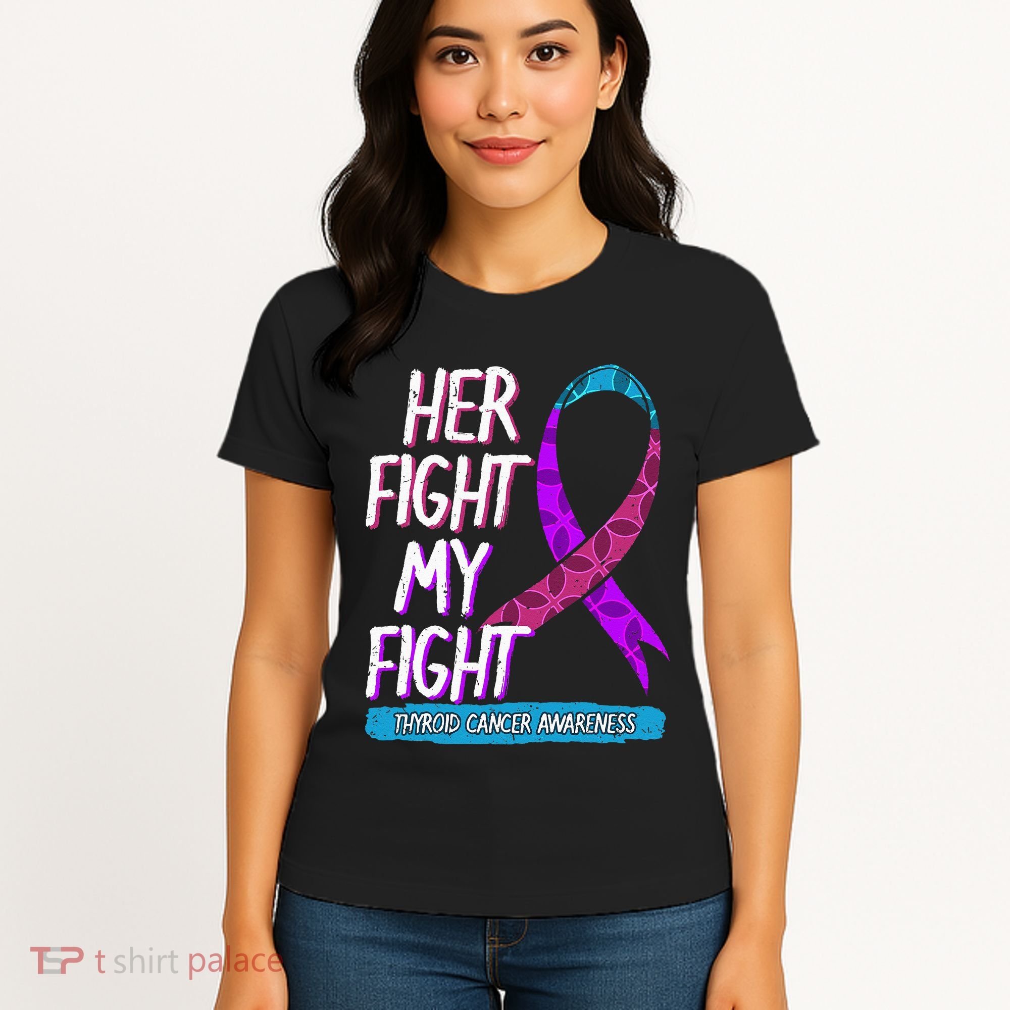Thyroid Cancer Awareness Ribbon Endocrinologist Gift Idea Women's T-Shirt