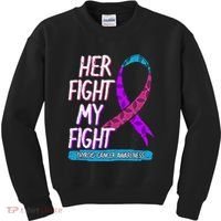 Thyroid Cancer Awareness Ribbon Endocrinologist Gift Idea Kids Sweatshirt thumb 0