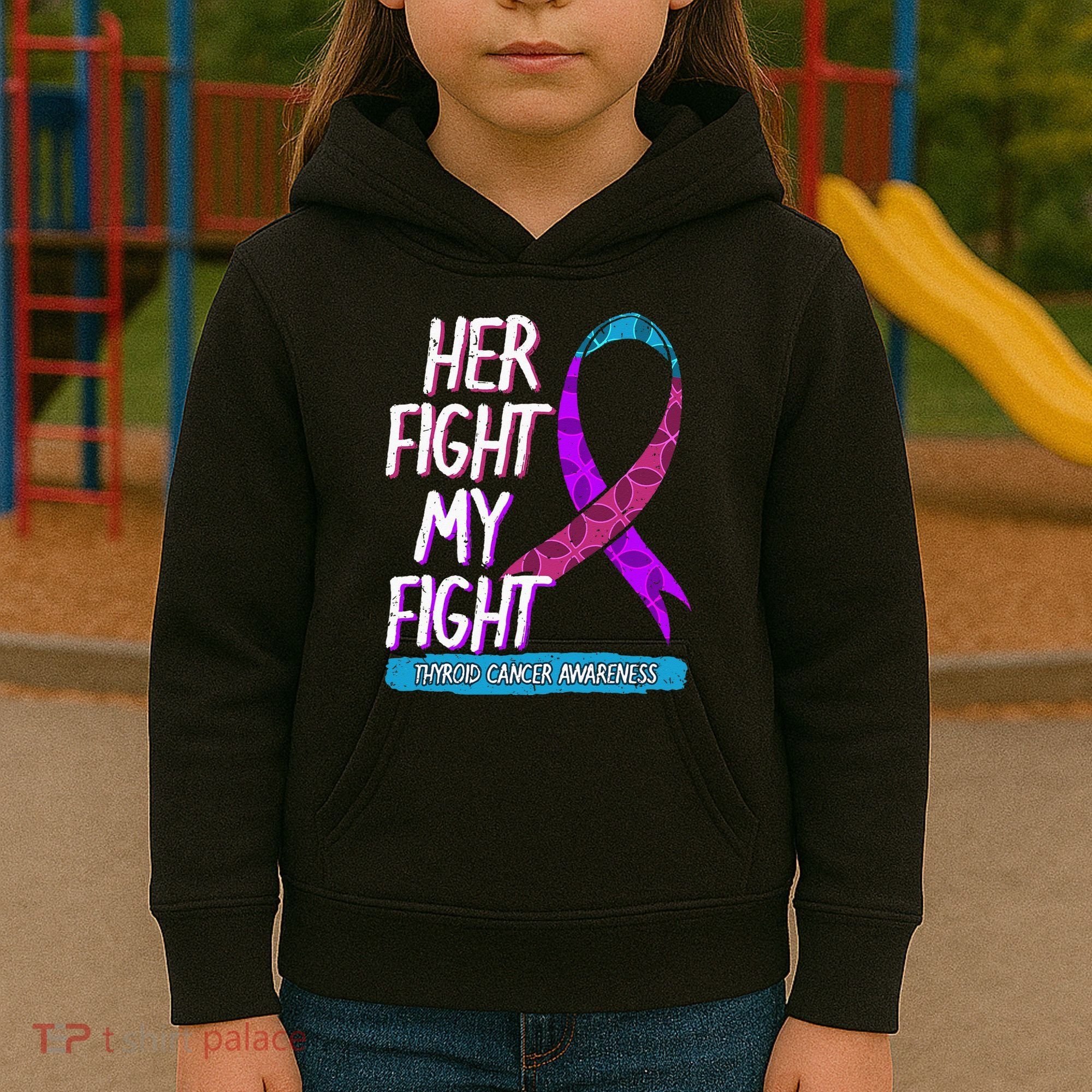 Thyroid Cancer Awareness Ribbon Endocrinologist Gift Idea Kids Hoodie