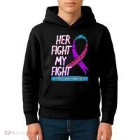 Thyroid Cancer Awareness Ribbon Endocrinologist Gift Idea Kids Hoodie thumb 4