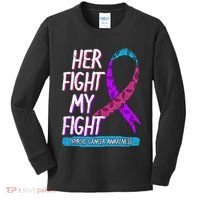 Thyroid Cancer Awareness Ribbon Endocrinologist Gift Idea Kids Long Sleeve Shirt thumb 0
