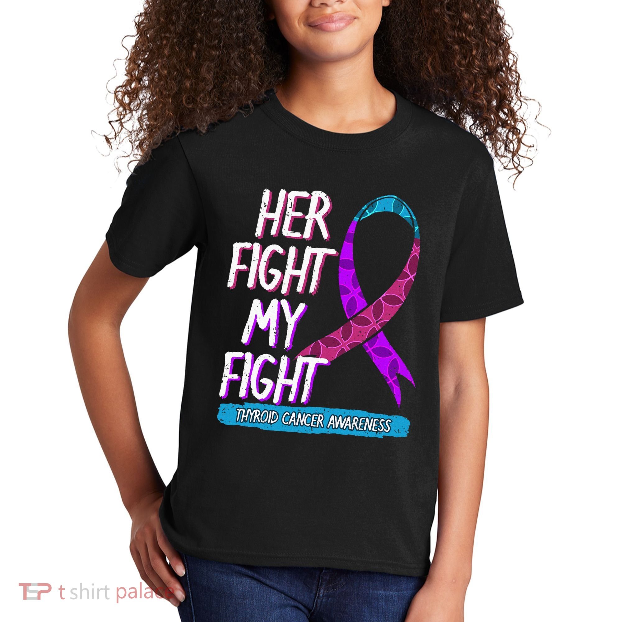 Thyroid Cancer Awareness Ribbon Endocrinologist Gift Idea Kids T-Shirt