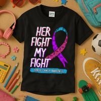 Thyroid Cancer Awareness Ribbon Endocrinologist Gift Idea Kids T-Shirt thumb 3