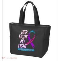 Thyroid Cancer Awareness Ribbon Endocrinologist Gift Idea Tote Bag thumb 3