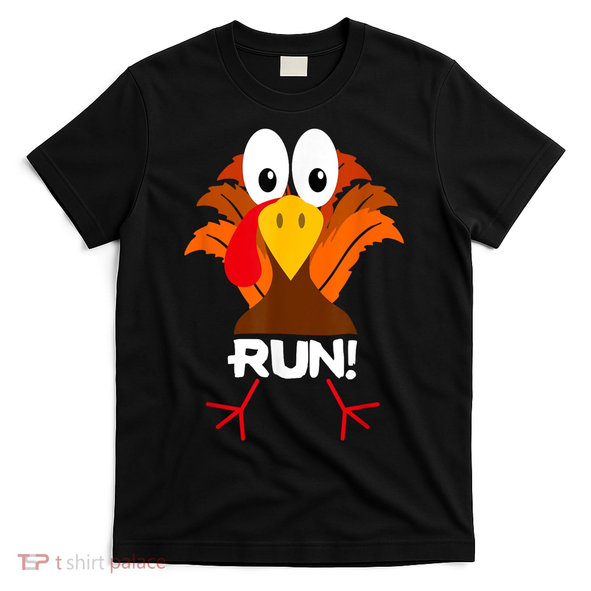 Turkey Costume Adult Running Face Turkey Trot T-Shirt