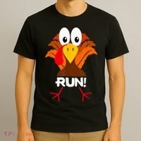 Turkey Costume Adult Running Face Turkey Trot T-Shirt thumb 3