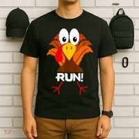 Turkey Costume Adult Running Face Turkey Trot T-Shirt thumb 6