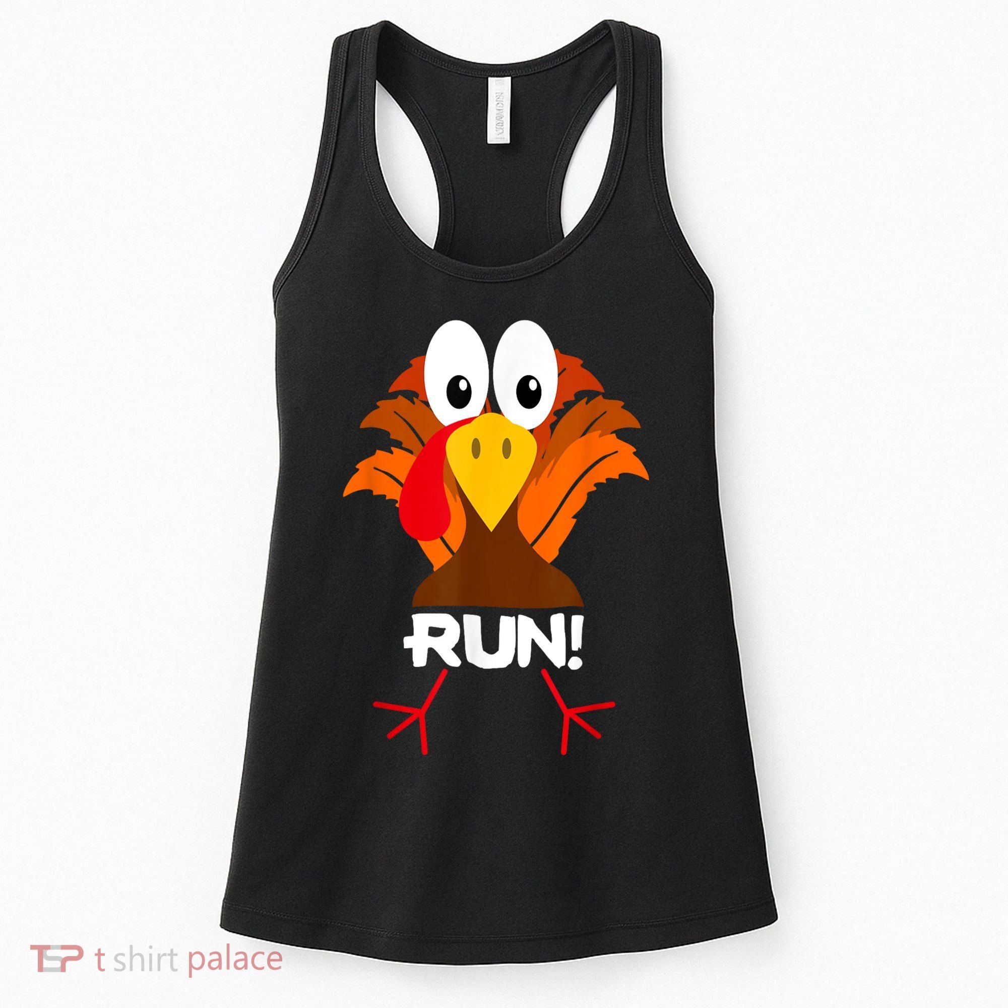 Turkey Costume Adult Running Face Turkey Trot Women's Tank Top