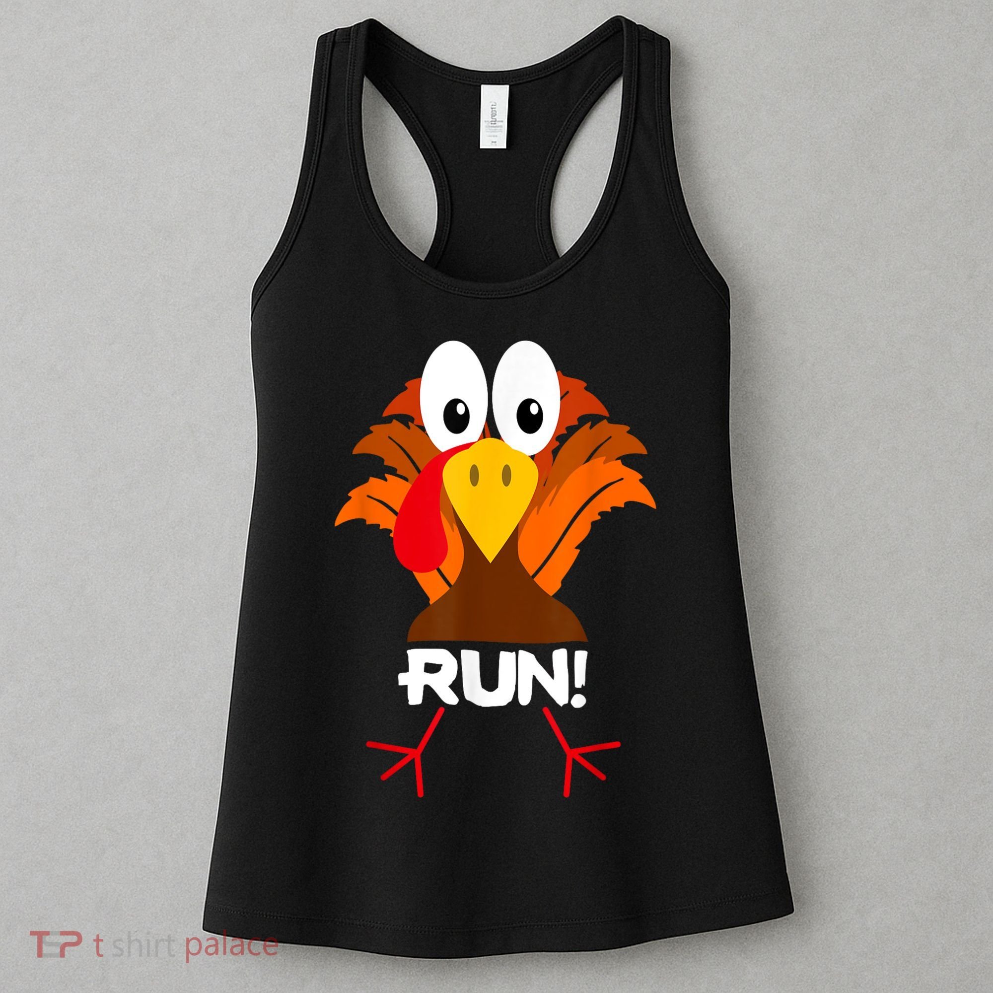 Turkey Costume Adult Running Face Turkey Trot Women's Tank Top