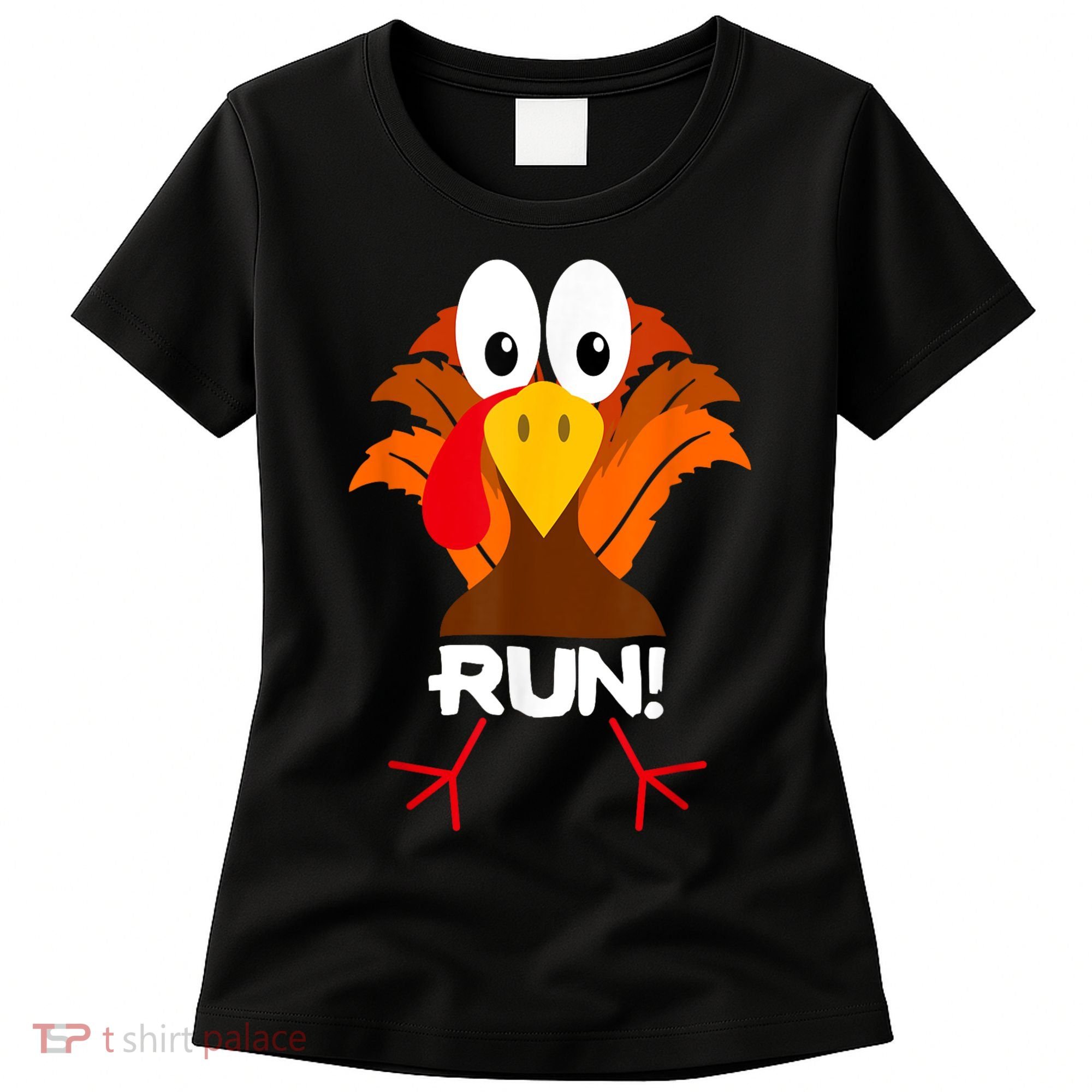 Turkey Costume Adult Running Face Turkey Trot Women's T-Shirt
