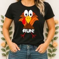Turkey Costume Adult Running Face Turkey Trot Women's T-Shirt thumb 2