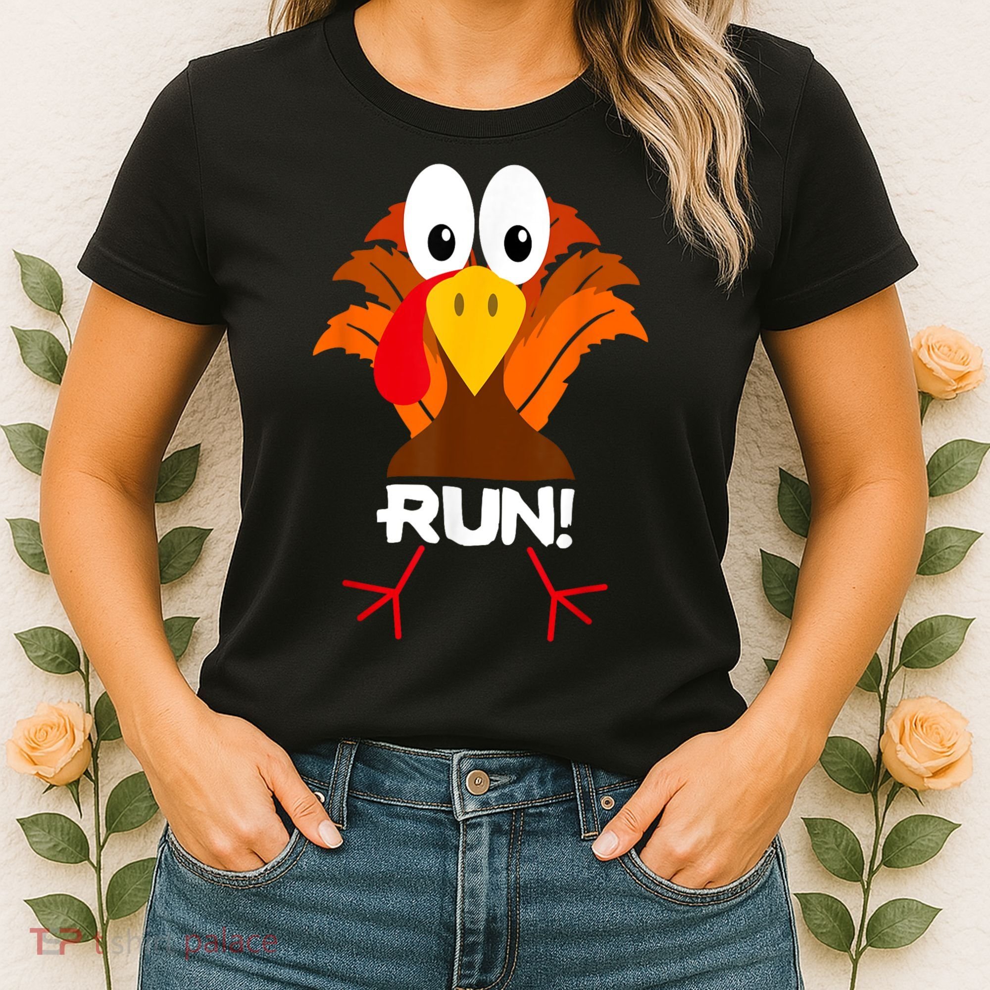 Turkey Costume Adult Running Face Turkey Trot Women's T-Shirt