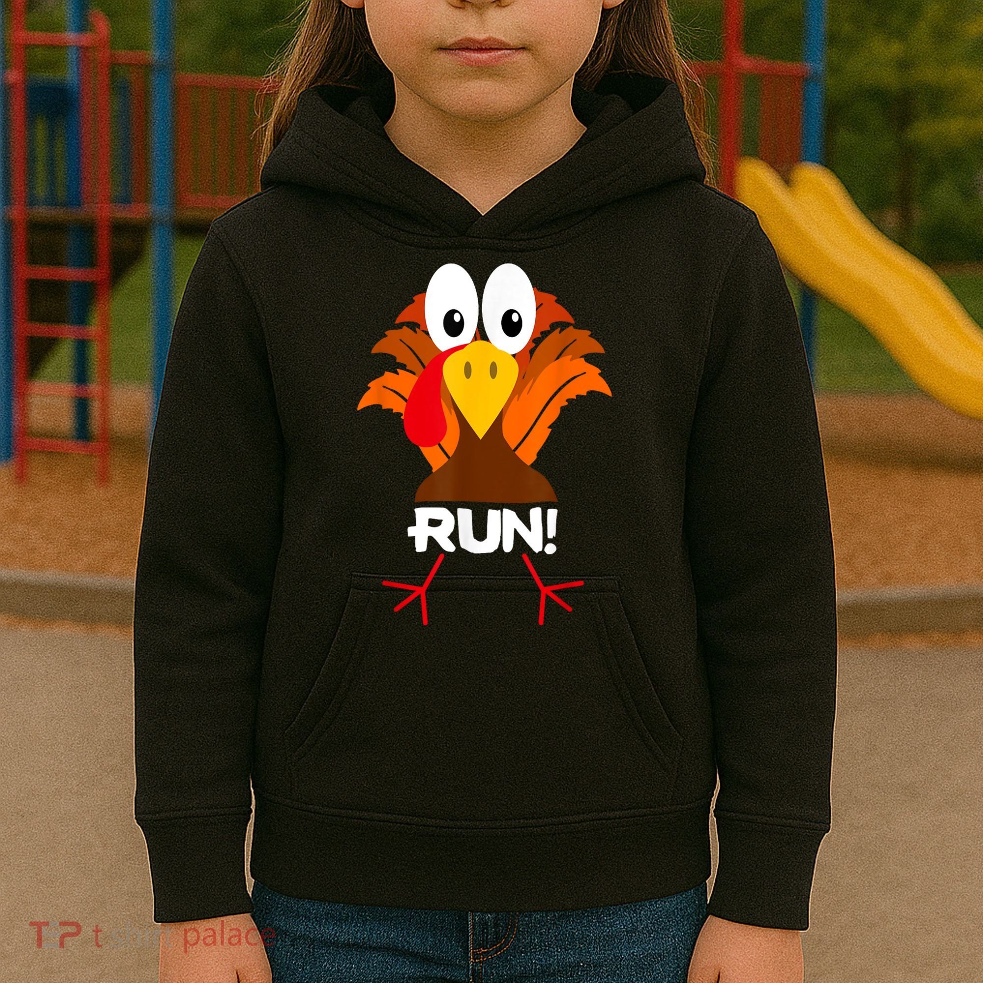 Turkey Costume Adult Running Face Turkey Trot Kids Hoodie