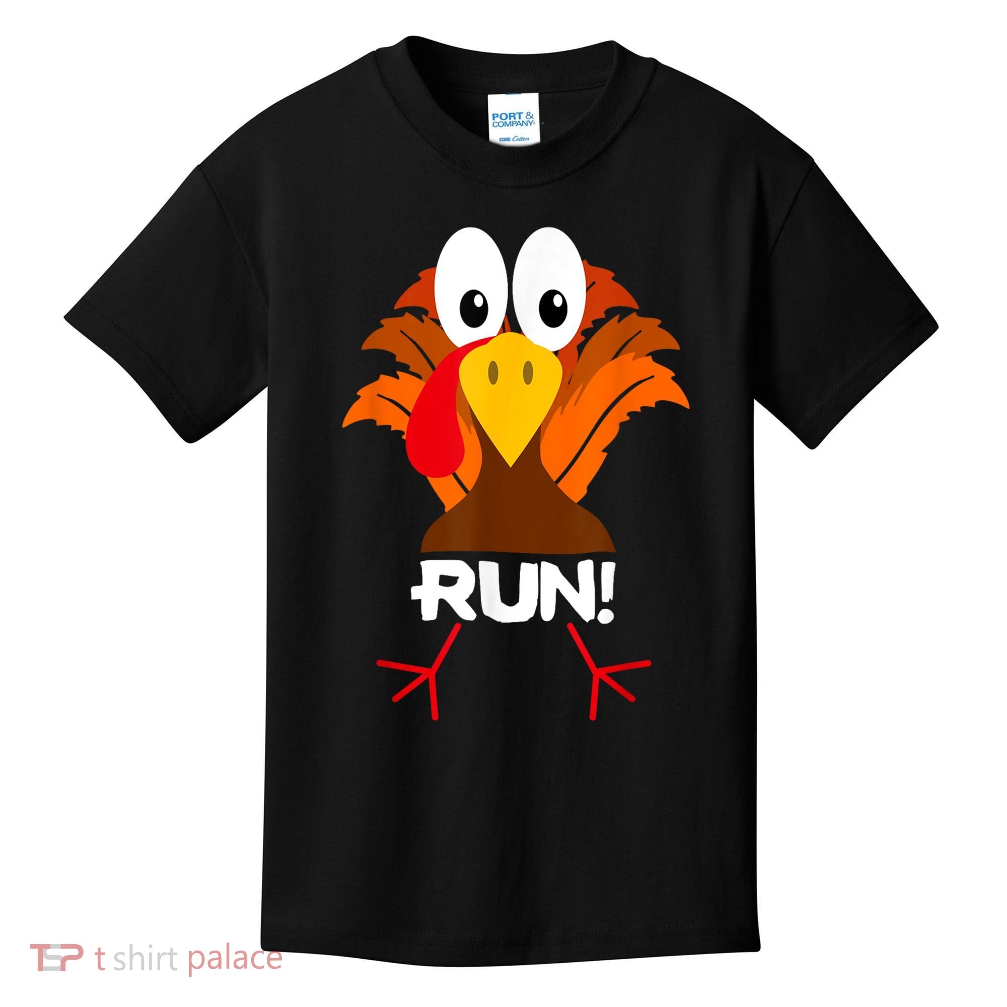 Turkey Costume Adult Running Face Turkey Trot Kids T-Shirt
