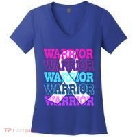Thyroid Cancer Awareness Thyroid Cancer Warrior Gift Women's V-Neck T-Shirt thumb 0