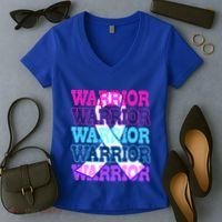 Thyroid Cancer Awareness Thyroid Cancer Warrior Gift Women's V-Neck T-Shirt thumb 2