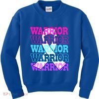 Thyroid Cancer Awareness Thyroid Cancer Warrior Gift Kids Sweatshirt thumb 0