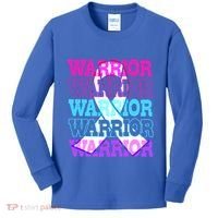 Thyroid Cancer Awareness Thyroid Cancer Warrior Gift Kids Long Sleeve Shirt thumb 0