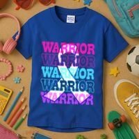 Thyroid Cancer Awareness Thyroid Cancer Warrior Gift Kids T-Shirt thumb 3