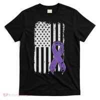 Testicular Cancer Awareness Vintage USA American Flag T-Shirt thumb 0
