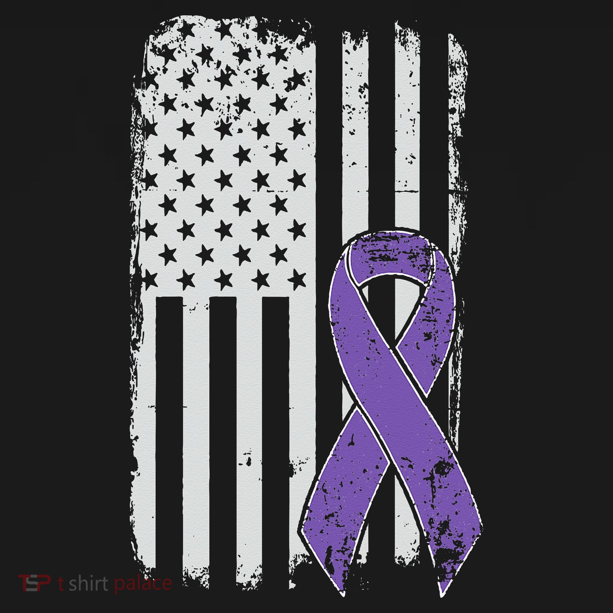 Testicular Cancer Awareness Vintage USA American Flag T-Shirt
