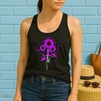 Testicular Cancer Awareness Faith Ribbon Sunflower Women's Tank Top thumb 2