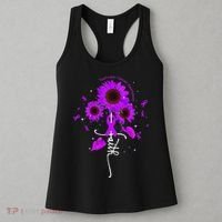 Testicular Cancer Awareness Faith Ribbon Sunflower Women's Tank Top thumb 3