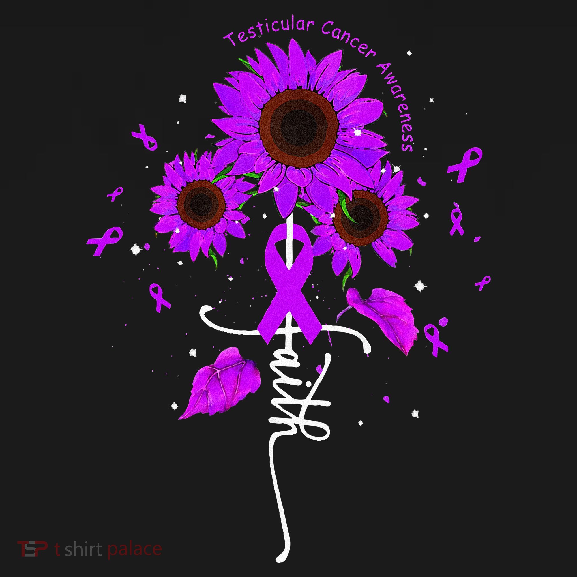 Testicular Cancer Awareness Faith Ribbon Sunflower Women's Tank Top