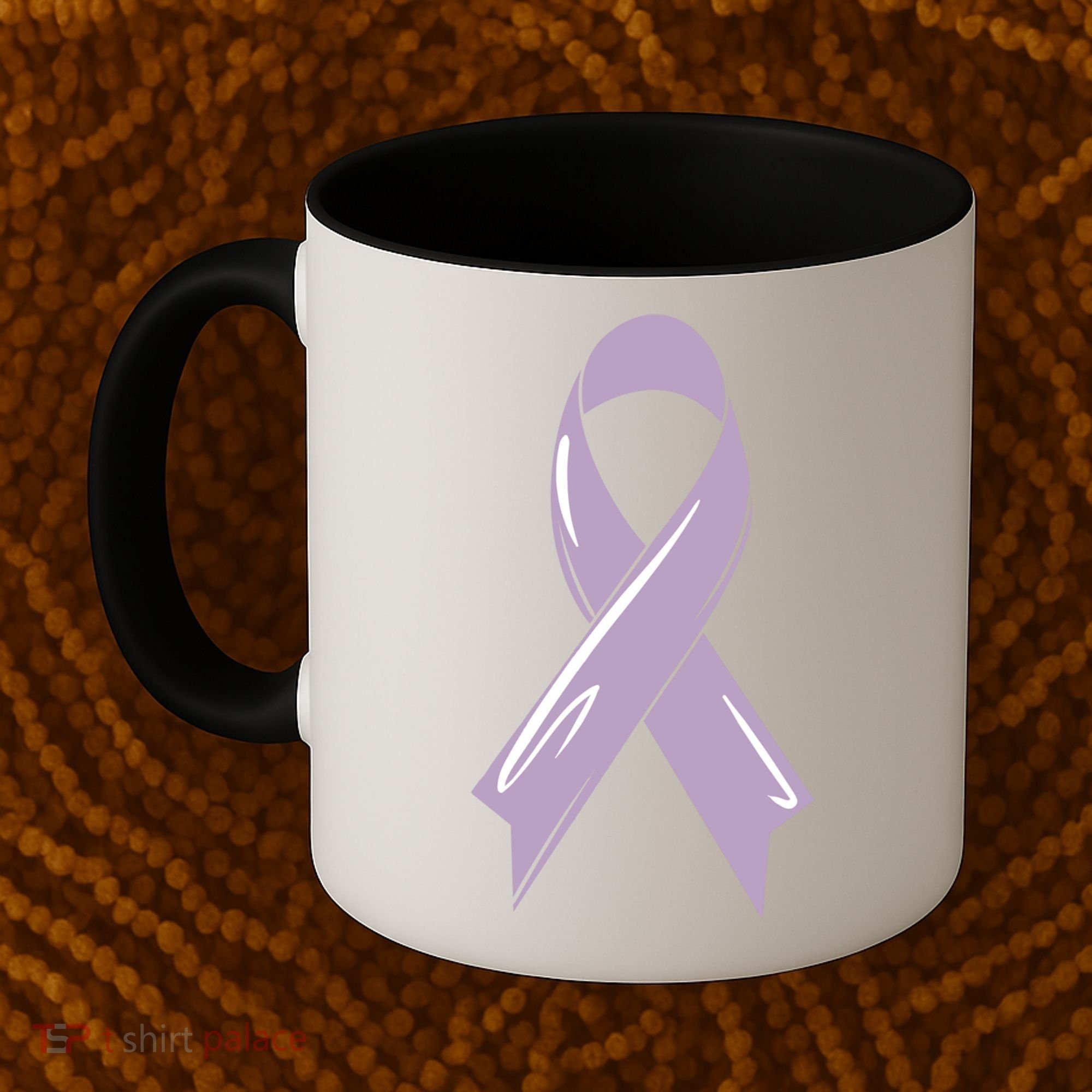 Testicular Cancer Awareness Ribbon Purple Fighter Chemo Gift Coffee Mug