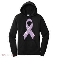 Testicular Cancer Awareness Ribbon Purple Fighter Chemo Gift Women's Hoodie thumb 0
