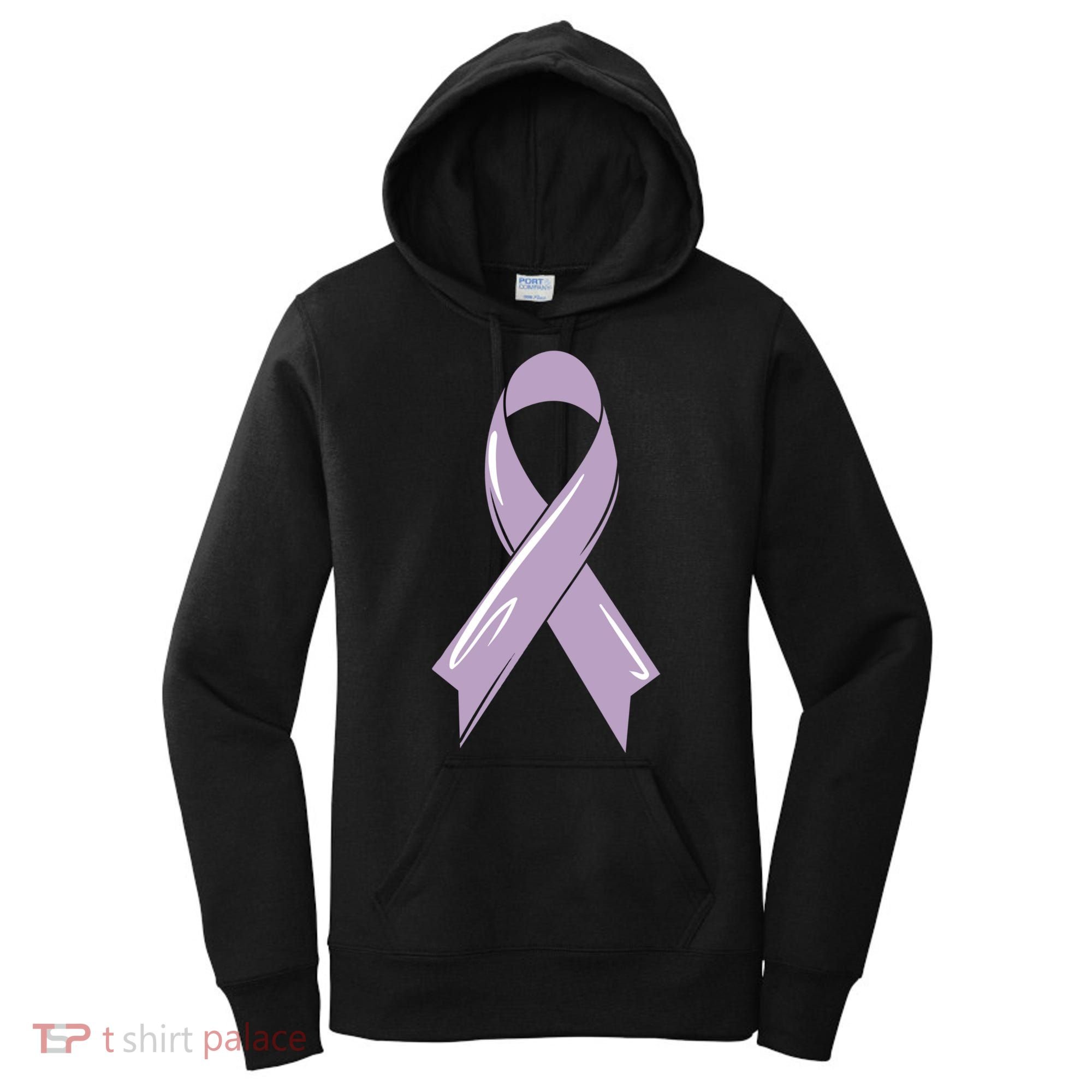 Testicular Cancer Awareness Ribbon Purple Fighter Chemo Gift Women's Hoodie