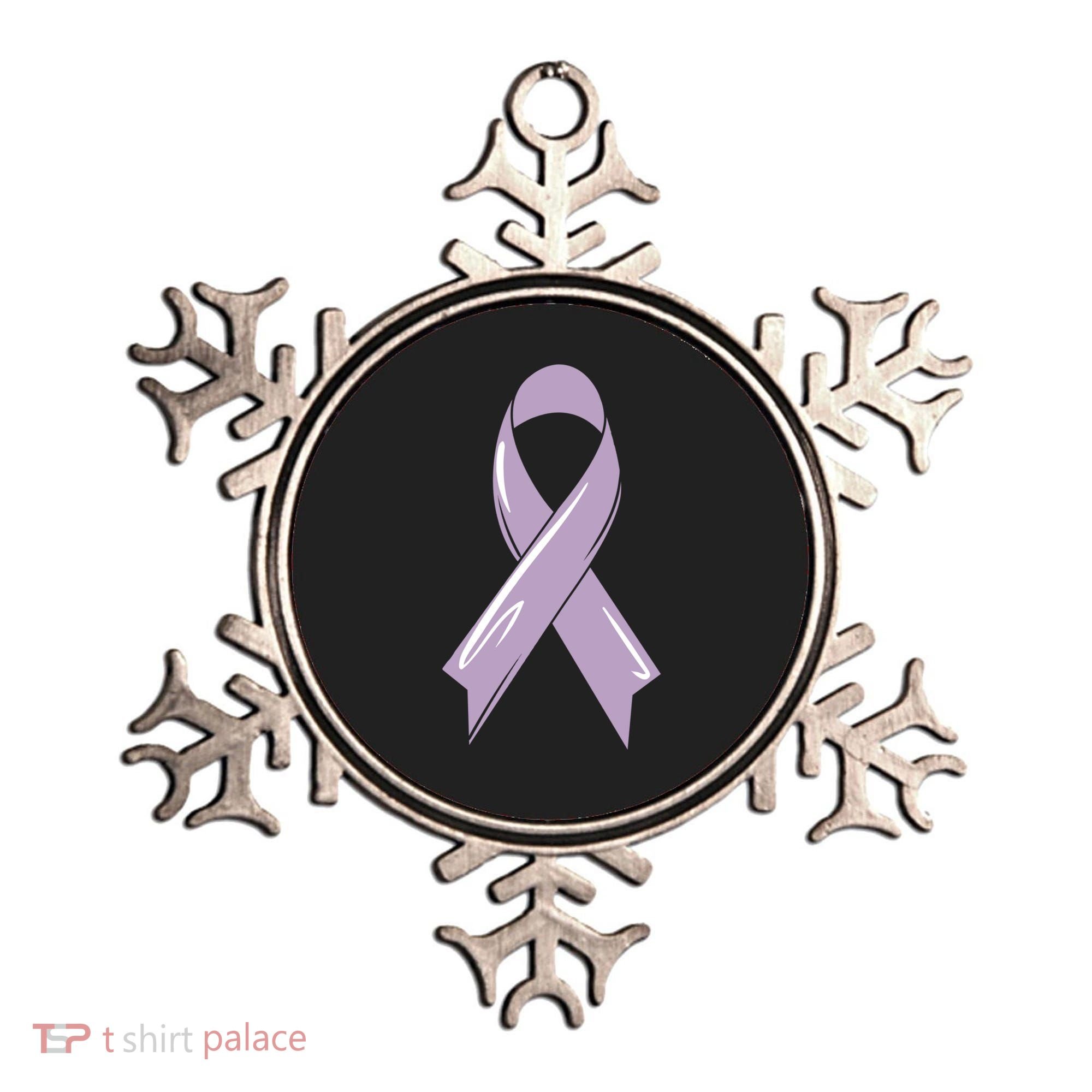 Testicular Cancer Awareness Ribbon Purple Fighter Chemo Gift Ornament
