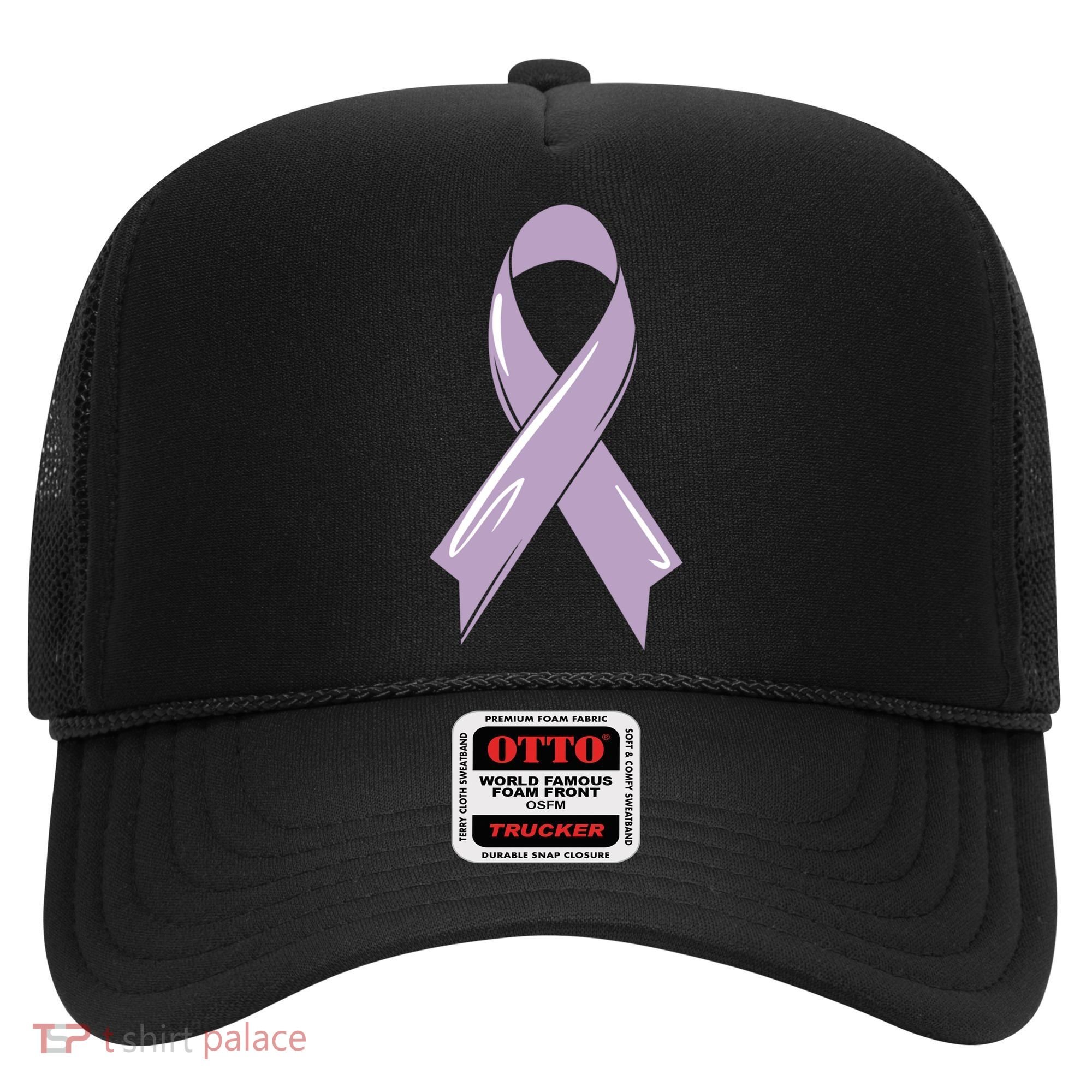 Testicular Cancer Awareness Ribbon Purple Fighter Chemo Gift Hat