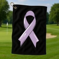 Testicular Cancer Awareness Ribbon Purple Fighter Chemo Gift Golf Towel thumb 1