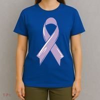 Testicular Cancer Awareness Ribbon Purple Fighter Chemo Gift T-Shirt thumb 4