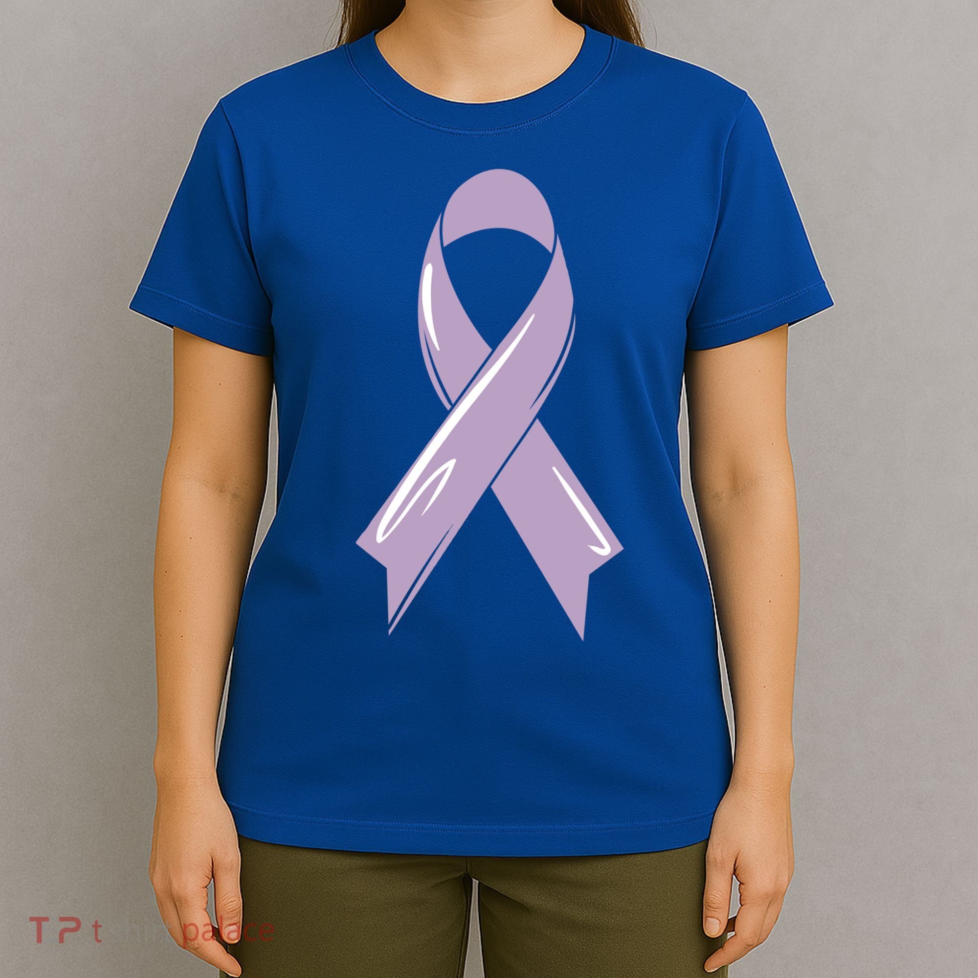 Testicular Cancer Awareness Ribbon Purple Fighter Chemo Gift T-Shirt