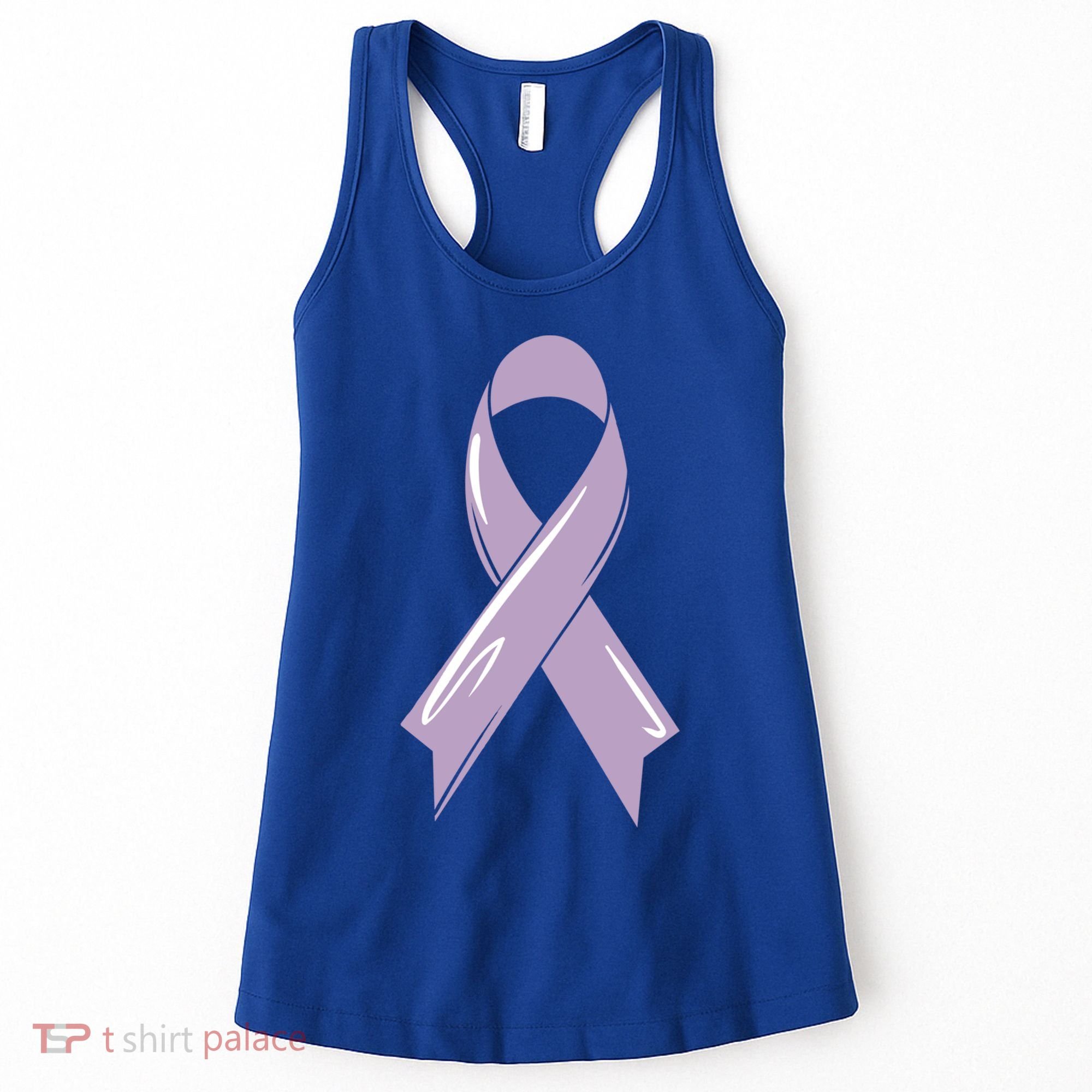Testicular Cancer Awareness Ribbon Purple Fighter Chemo Gift Women's Tank Top