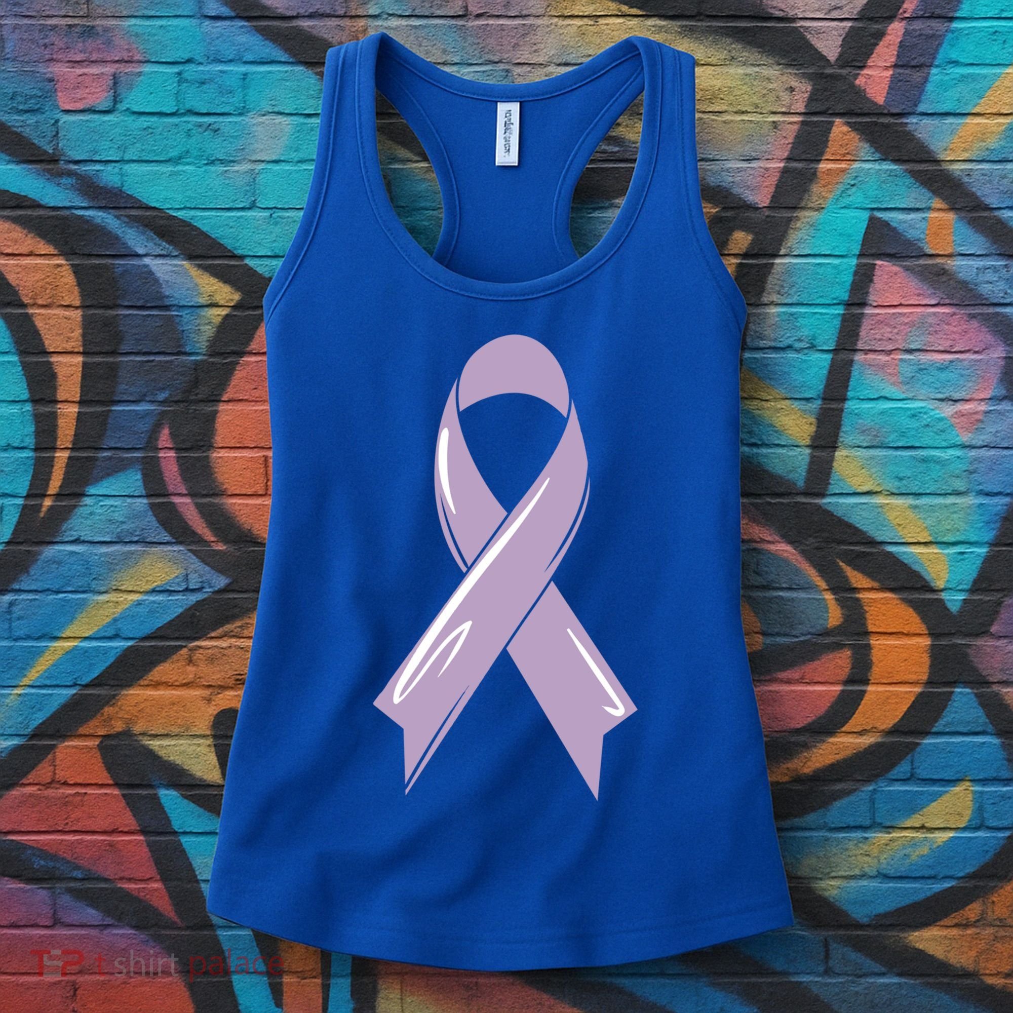 Testicular Cancer Awareness Ribbon Purple Fighter Chemo Gift Women's Tank Top