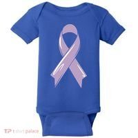 Testicular Cancer Awareness Ribbon Purple Fighter Chemo Gift Baby Bodysuit thumb 0