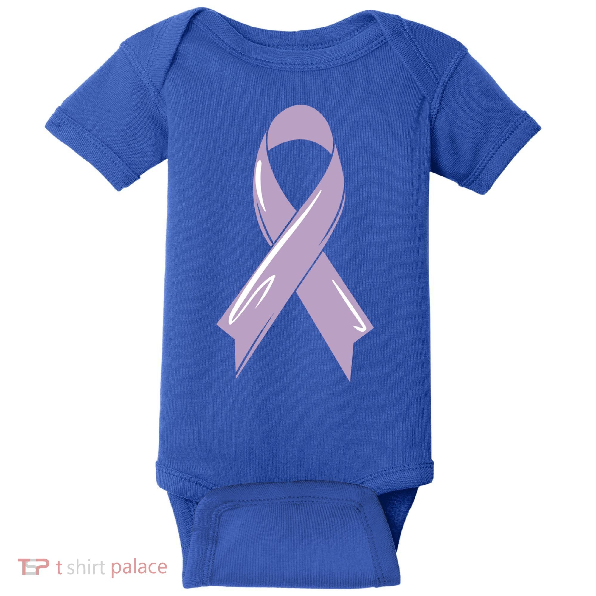 Testicular Cancer Awareness Ribbon Purple Fighter Chemo Gift Baby Bodysuit